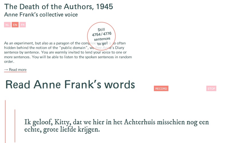 The Death of the Authors, 1945: Anne Frank's collective voice