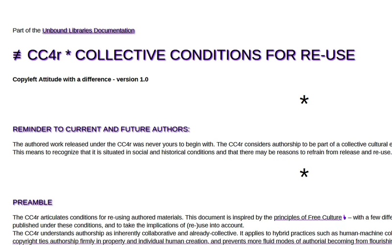Collective Conditions for Re-Use (CC4r)