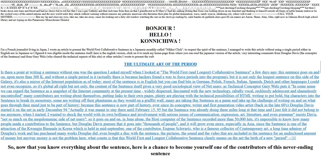 The World's First Collaborative Sentence, screenshot © Whitney Museum