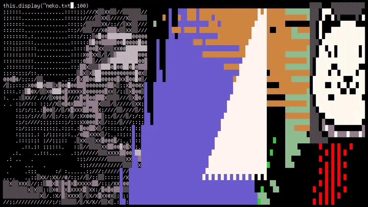 Girl with a cat, visual made with Dactyloplodocus