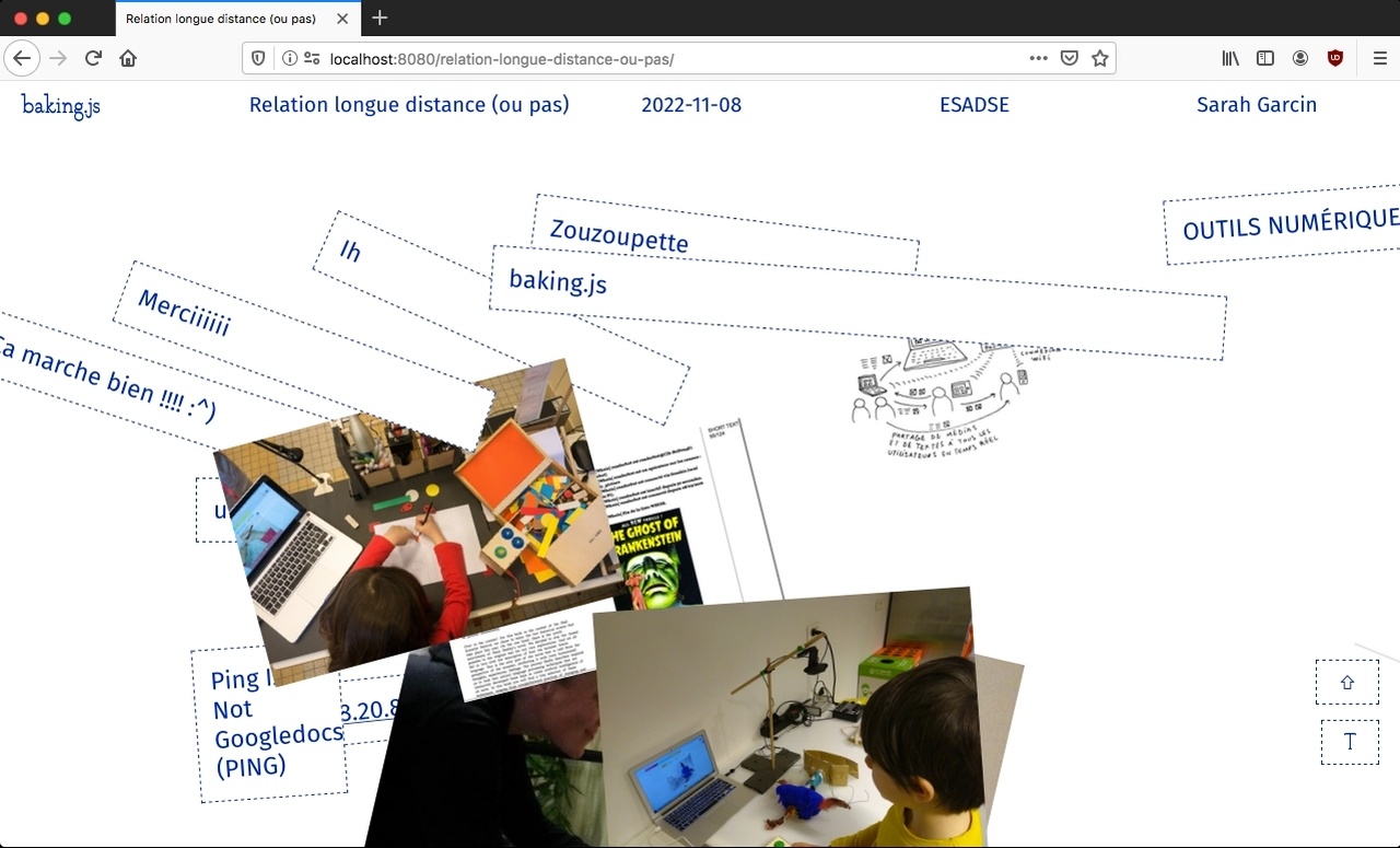 View of the interface during Sarah Garcin's talk at Esadse on 8 november 2022