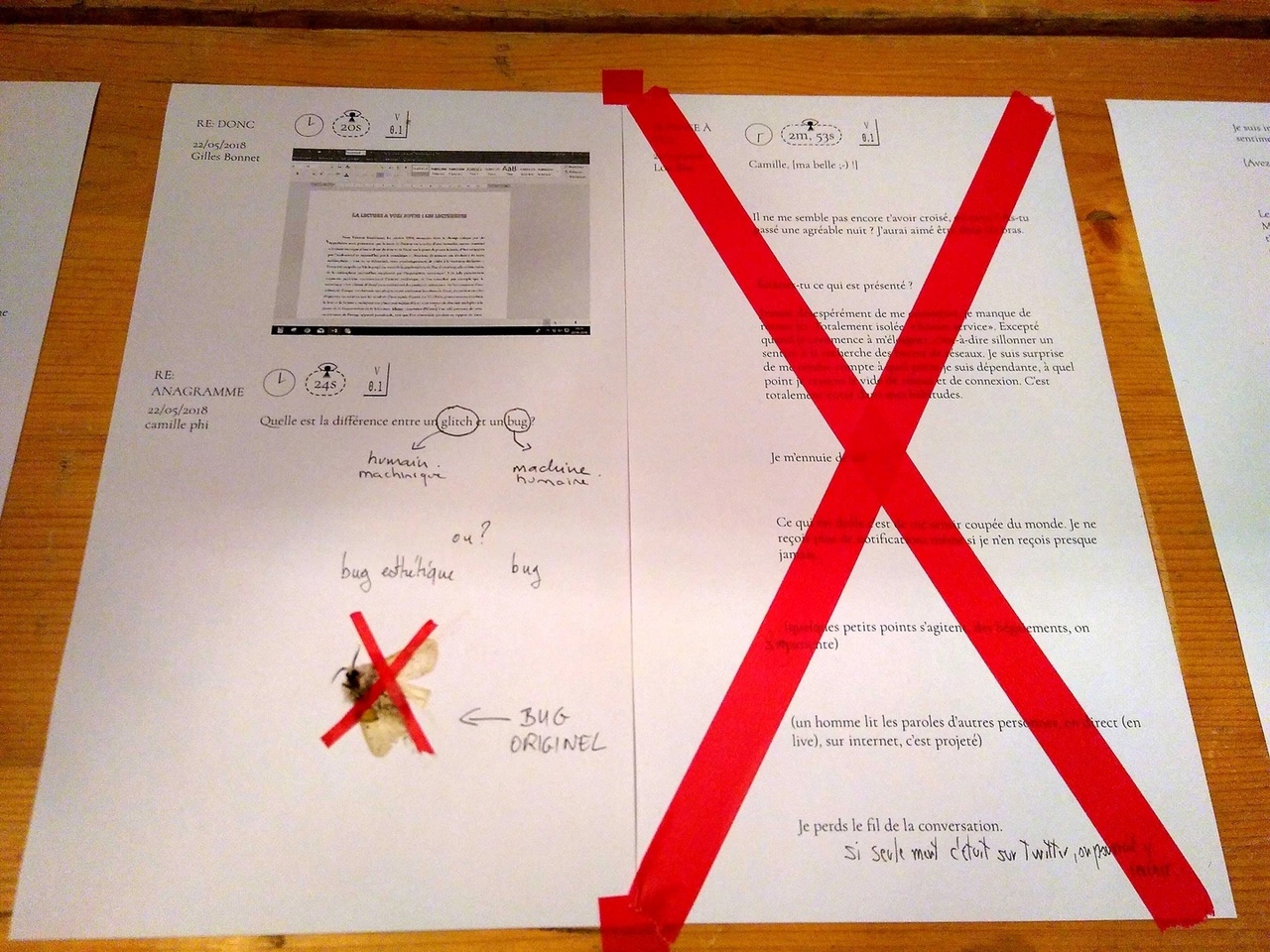 Publication en cours, imprimée et annotée par les participant·e·s de "DONC" (mai 2018, Cerisy-la-Salle)