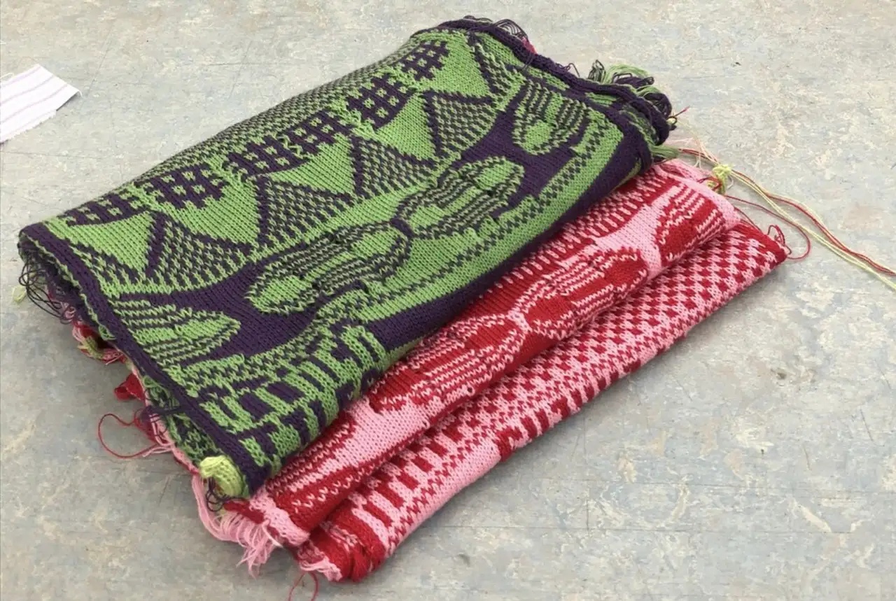 Scarfs made during Weaving Spaces © Toolkit for the Inbetween