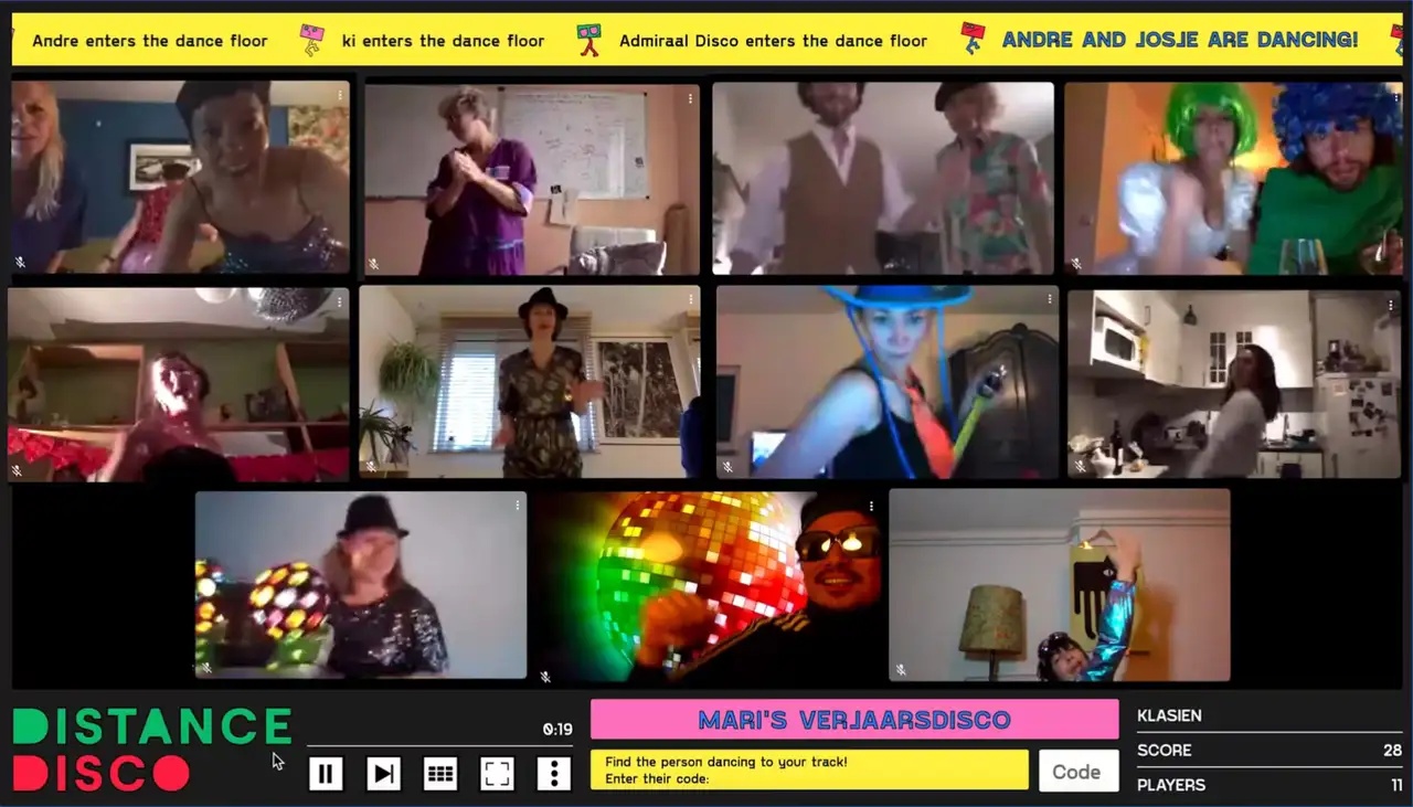 View of the interface, screenshot of Distance Disco video © Distance Disco & TIN