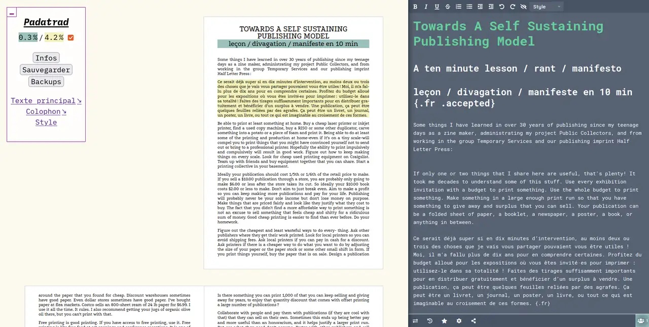 Capture d'écran de Padatrad