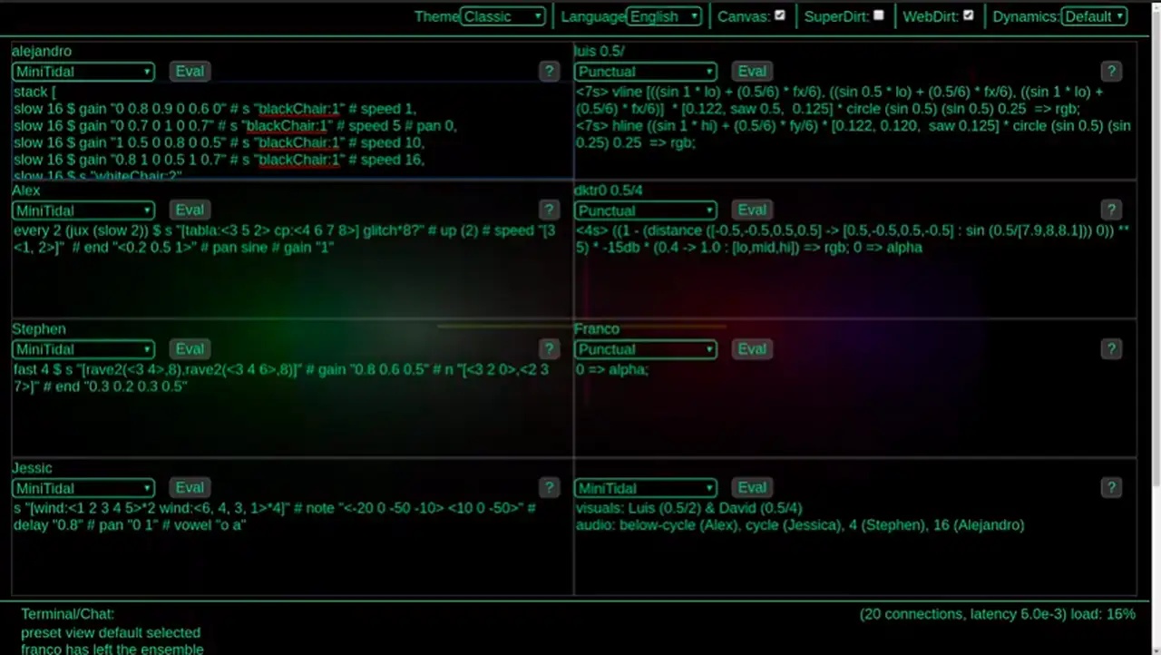 Estuary interface in collaboration mode
