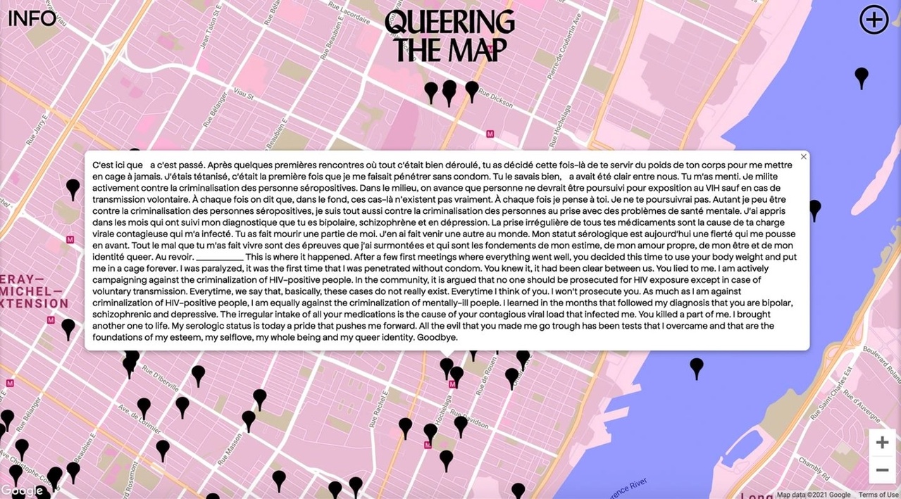 Queering the map, un témoignage à propos de trasmission du VIH USA © Lucas Larochelle