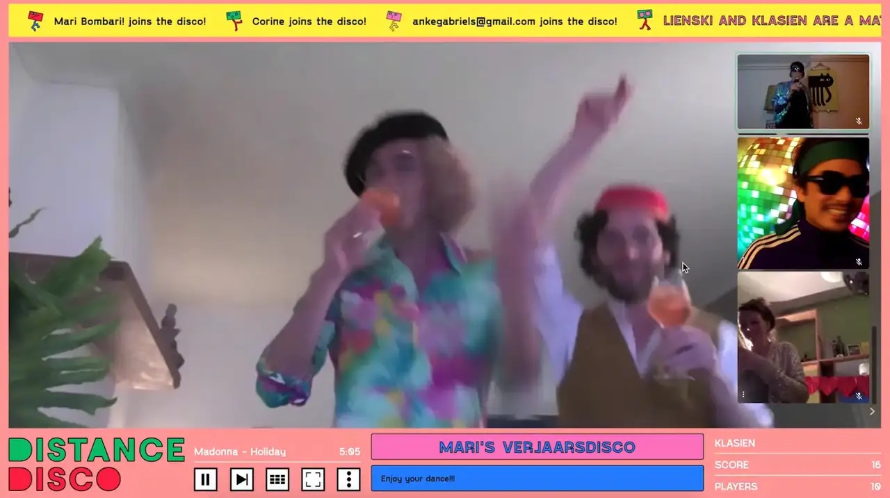 View of the interface, screenshot of Distance Disco video © Distance Disco & TIN