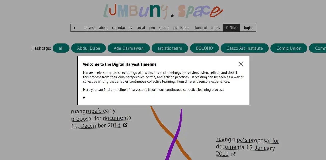 lumbung.space Digital Harvest Timeline © Autonomic Co-op & Roel Roscam Abbing